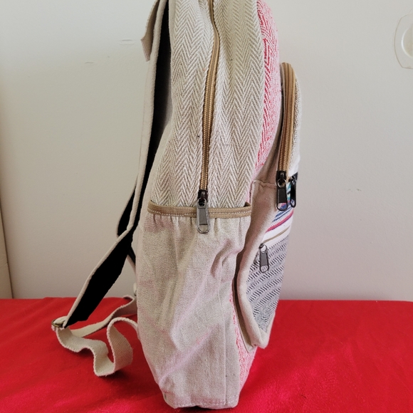 MOVING SALE FINAL PRICE NWOT Handmade Hemp & Cotton Patchwork Back… - Picture 4 of 7